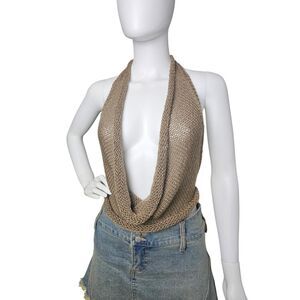 Handmade Knit Drape Neck Top